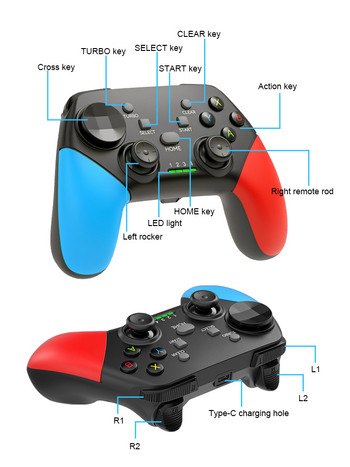 BT 5.0 Wireless Gamepad Android Κινητό τηλέφωνο Αξεσουάρ χειρισμού Joystick Ελεγκτής παιχνιδιών για Minecraft Genshin Pubg PPSSPP