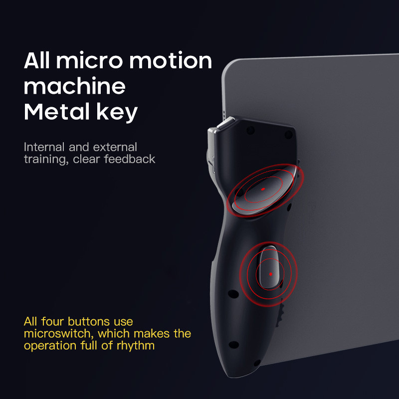 Šešių pirštų mobiliojo žaidimo PUBG valdiklis, skirtas iPad planšetiniam kompiuteriui. Šešių pirštų žaidimo vairasvirtės rankena Taikymo mygtukas L1R1 šaudyklės žaidimų pulto paleidiklis