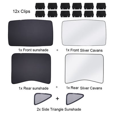 Nadogradite sjenila za sunce Stakleni krovni sjenilo za Tesla Model 3 2021. 2022. Prednji stražnji krovni prozor Vjetrobransko staklo Krovni prozor Mreža za sjenila UV sjenila
