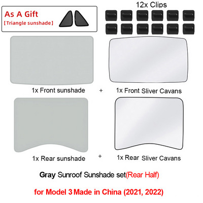 Nadogradite sjenila za sunce Stakleni krovni sjenilo za Tesla Model 3 2021. 2022. Prednji stražnji krovni prozor Vjetrobransko staklo Krovni prozor Mreža za sjenila UV sjenila