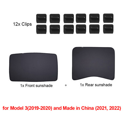 Nadogradite sjenila za sunce Stakleni krovni sjenilo za Tesla Model 3 2021. 2022. Prednji stražnji krovni prozor Vjetrobransko staklo Krovni prozor Mreža za sjenila UV sjenila