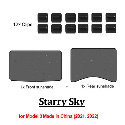 Nadogradite sjenila za sunce Stakleni krovni sjenilo za Tesla Model 3 2021. 2022. Prednji stražnji krovni prozor Vjetrobransko staklo Krovni prozor Mreža za sjenila UV sjenila