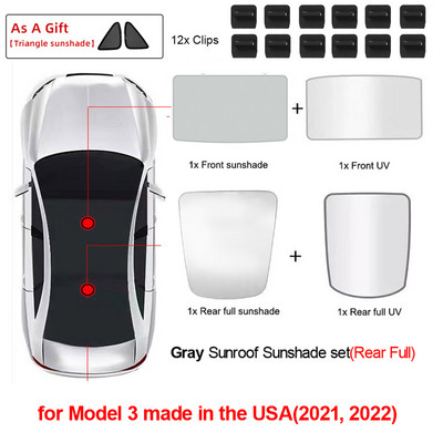Nadogradite sjenila za sunce Stakleni krovni sjenilo za Tesla Model 3 2021. 2022. Prednji stražnji krovni prozor Vjetrobransko staklo Krovni prozor Mreža za sjenila UV sjenila