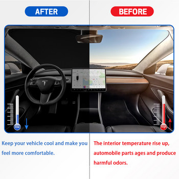 За Tesla Model Y 3 2017-2022 Слънцезащитен крем за предното стъкло на автомобила Прозорец Сенник Слънцезащитен крем Козирка Блокове Чадър Coche Защита от UV лъчи