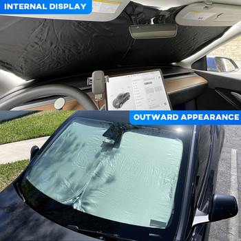 За Tesla Model Y 3 2017-2022 Слънцезащитен крем за предното стъкло на автомобила Прозорец Сенник Слънцезащитен крем Козирка Блокове Чадър Coche Защита от UV лъчи