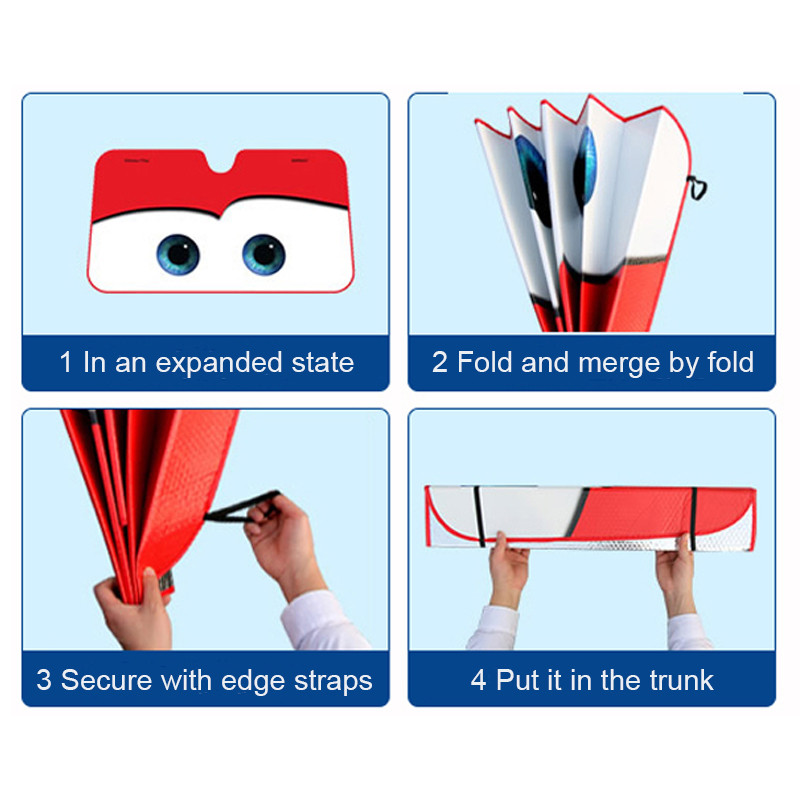 6 värvi Silmad soojendusega esiklaas päikesevari Auto akna esiklaasi kate päikesevari Auto päikesesirm Autokatted auto päikesekaitse