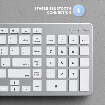 Ултратънка безжична Bluetooth клавиатура, съвместима с Mac OS/iOS/iPad OS, акумулаторна клавиатура за MacBook