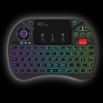 Rii Wireless 2.4G мини клавиатура испанска португалска въздушна мишка за Android TV BOX GTC X96 PS3 PC Mac