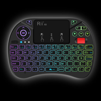 Rii Wireless 2.4G мини клавиатура испанска португалска въздушна мишка за Android TV BOX GTC X96 PS3 PC Mac
