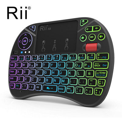 Bezdrôtová 2.4G mini klávesnica Rii, španielčina, portugalčina, vzduchová myš pre Android TV BOX GTC X96 PS3 PC Mac