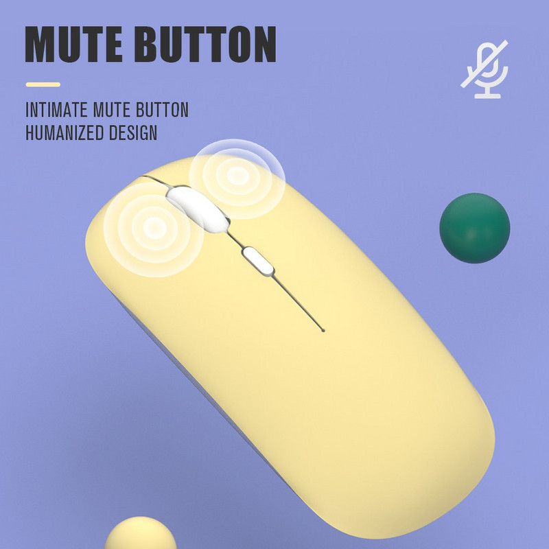 „Macaron“ įkraunama belaidė „Bluetooth“ pelė 2.4G USB pelė, skirta „Android“ planšetiniam kompiuteriui nešiojamam kompiuteriui, skirta „IPAD Mobile“