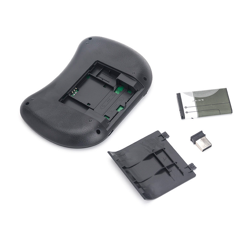 Standartinė delninė 2.4G belaidė klaviatūra su jutikliniu kilimėliu, trijų spalvų foninis apšvietimas, skirtas nešiojamojo kompiuterio „Android TV Box“ kelioms kalboms