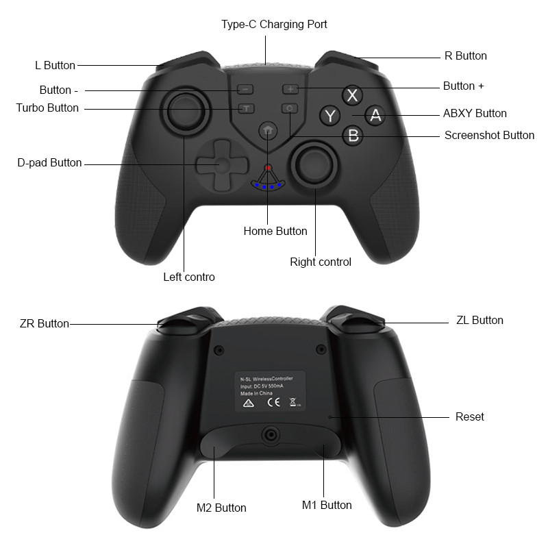 Bluetooth-kompatibilan Pro Gamepad za N-Switch NS-Switch NS Switch konzolu Bežični Gamepad USB Joystick Switch Pro Controller