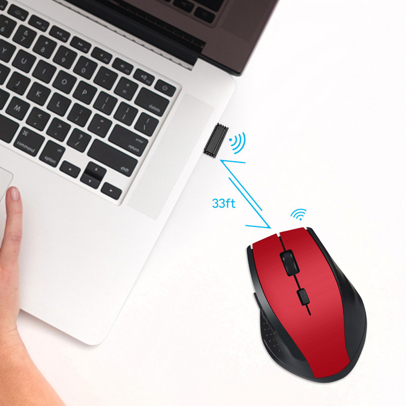 2,4 GHz belaidė pelė PC Kompiuterinė pelė Žaidimų programa Ergonomiška pelė Optinė be triukšmo USB pelė Tylioji Mause belaidė, skirta nešiojamam kompiuteriui