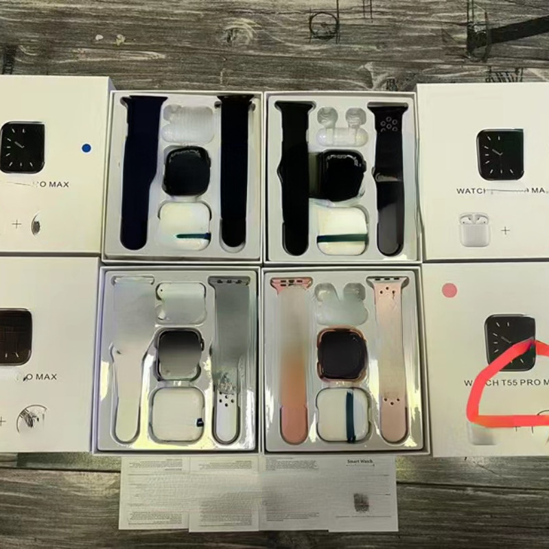 2022 NEW T55 Pro Max Smartwatch TWS Earphone 2 In1 Heart Rate Monitor Λειτουργία πολλαπλών αθλημάτων με οθόνη 1,71 ιντσών Έξυπνο ρολόι για άνδρες