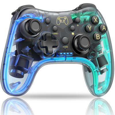 Controler fără fir pentru Nintendo Switch OLED/NS/IOS/Android cu lumină de respirație RGB Conexiune prin cablu Gamepad pentru PC/Steam