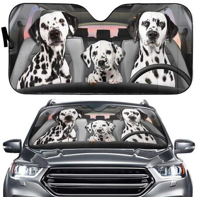 Greture Husky Dog Parasolar pentru parbriz pentru mașină, SUV, camion, fereastră din față, umbrire de soare, capac de protecție 57 x 27,5 inci, parasolar pentru mașină