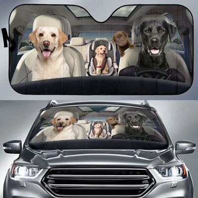 Greture Husky Dog Parasolar pentru parbriz pentru mașină, SUV, camion, fereastră din față, umbrire de soare, capac de protecție 57 x 27,5 inci, parasolar pentru mașină