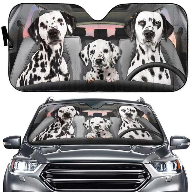 Greture Husky Dog Parasolar pentru parbriz pentru mașină, SUV, camion, fereastră din față, umbrire de soare, capac de protecție 57 x 27,5 inci, parasolar pentru mașină