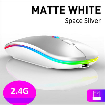 Mouse fără fir Bluetoth pentru gamer pentru PC, 4000 DPI, pentru MacBook, tabletă, computer, laptop, mouse, mouse subțire, silențios, 2,4 G.