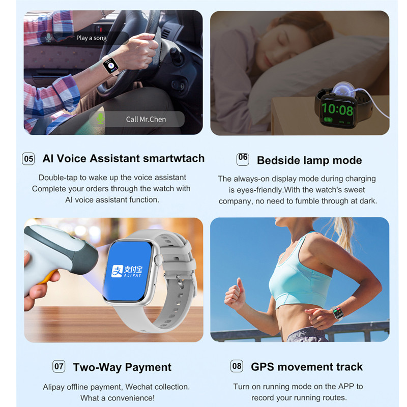 Originalus DT103 išmanusis laikrodis GPS sekiklis IP68 vandeniui atsparus AI balso asistentas Bluetooth skambutis muzikos kamera Slaptažodis telefono išmanusis laikrodis