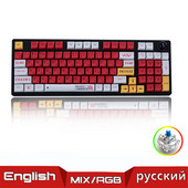 Rusiška mechaninė klaviatūra LED apšvietimas su 96 klavišų laidiniu mygtuku, nešiojama žaidimų mechaninė klaviatūra, skirta nešiojamojo kompiuterio kompiuteriams