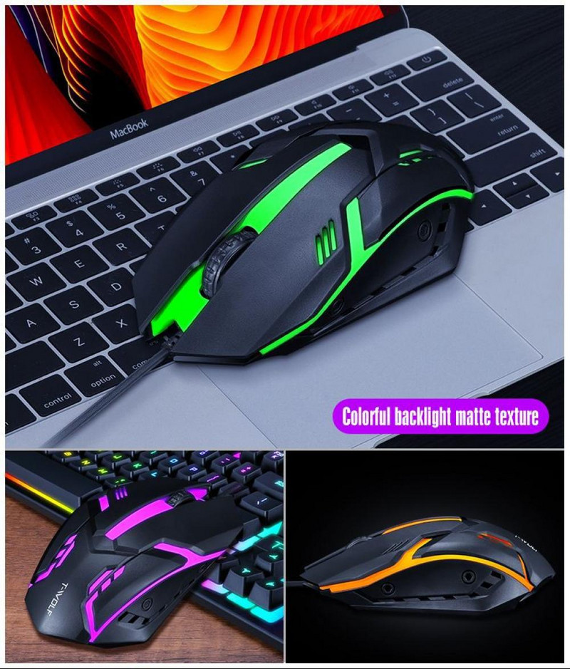 RU SHIPPINGSet de mouse cu tastatură mecanică pentru jocuri cu iluminare de fundal curcubeu Tastatură cu iluminare din spate cu fir 104 taste Anti-ghosting pentru computer pentru jucători