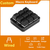 OSU Mini Mehanička tipkovnica s 9 tipki Photoshop Gaming tipkovnica Prilagođena prečaca za programiranje Makro tipkovnica za Android MacOS Windows