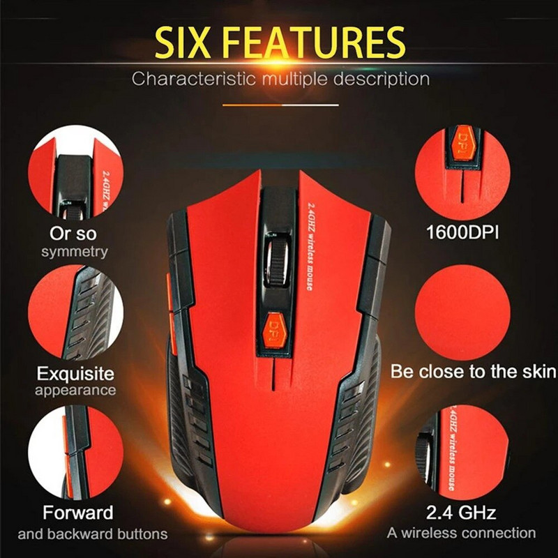 Mouse optic fără fir Mini 2,4 Ghz Mouse portabil Mouse USB fără fir pentru notebook Culoare computer