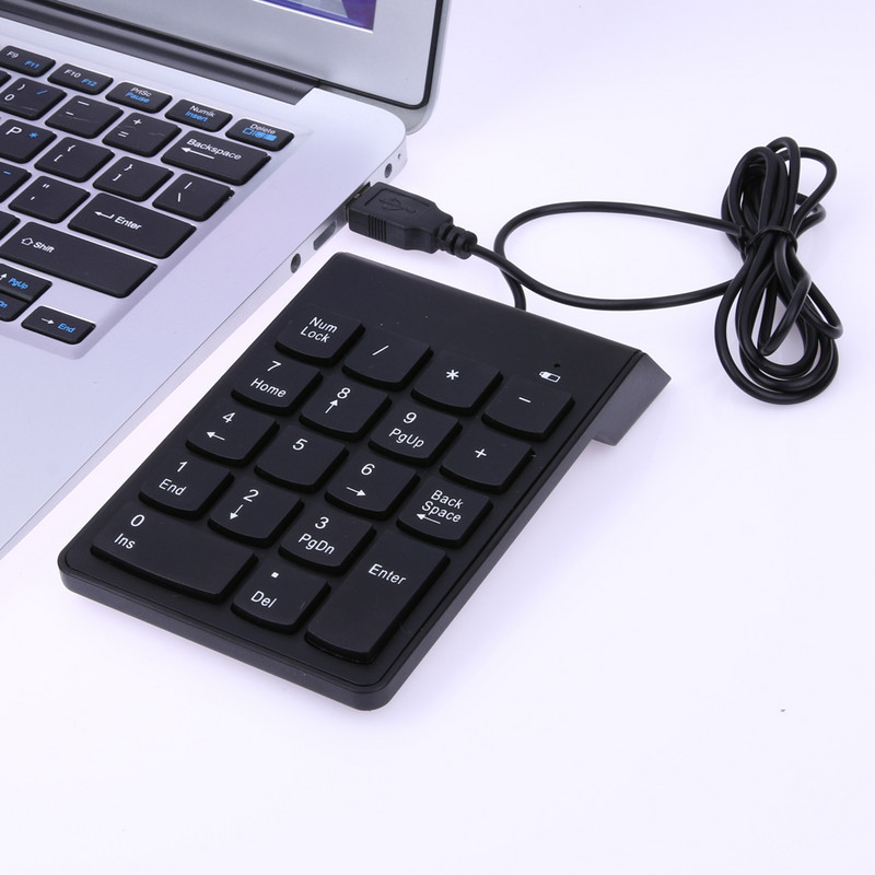 Mini USB cu fir de 147 cm Tastatură numerică cu 18 taste Tastatură numerică pentru laptop Notebook pentru Win7/Win8/Win10/Linux/iOS