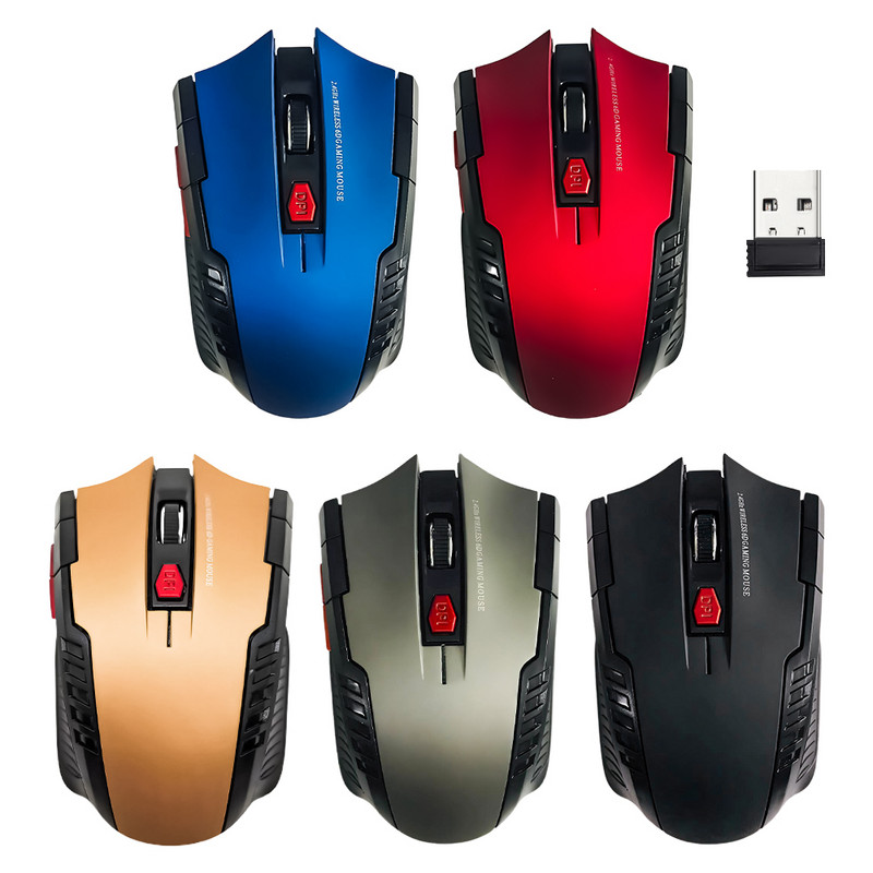 RYRA žaidimų belaidė pelė tyli, ergonomiška 6 mygtukų 2,4 GHz Mause Gamer pelė be triukšmo kompiuterio pelė, skirta kompiuterinių žaidimų biurui