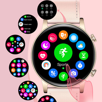 Нов дамски смарт часовник с Bluetooth разговор, дамски AMOLED 360*360 HD екран, винаги показващ часовници, смарт часовник с персонализиран циферблат за Xiaomi