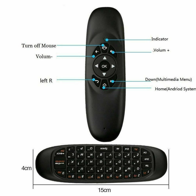Versiunea cu iluminare din spate a mouse-ului cu tastatură mini colorat C120 Wireless Air T10 Telecomandă cu tastatură pentru mouse zburător cu voce retroiluminată