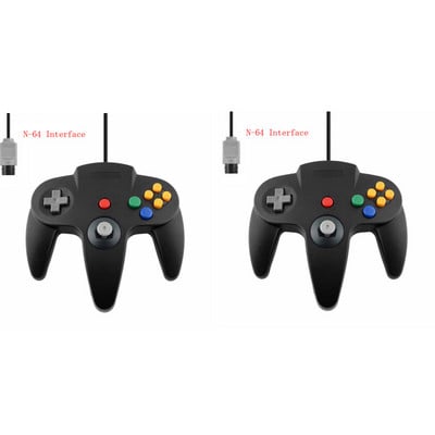 2 Pack Classic Wired N64 Controller Retro Games 64-bit Gamepad Joystick Replacement Controller For N64 Video Games Console