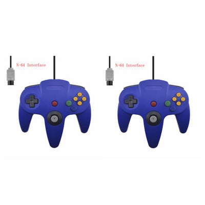 2 Pack Classic Wired N64 Controller Retro Games 64-bit Gamepad Joystick Replacement Controller For N64 Video Games Console