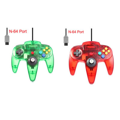 2 Pack Classic Wired N64 Controller Retro Games 64-bit Gamepad Joystick Replacement Controller For N64 Video Games Console