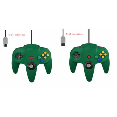 2 Pack Classic Wired N64 Controller Retro Games 64-bit Gamepad Joystick Replacement Controller For N64 Video Games Console