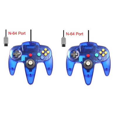 2 Pack Classic Wired N64 Controller Retro Games 64-bit Gamepad Joystick Replacement Controller For N64 Video Games Console