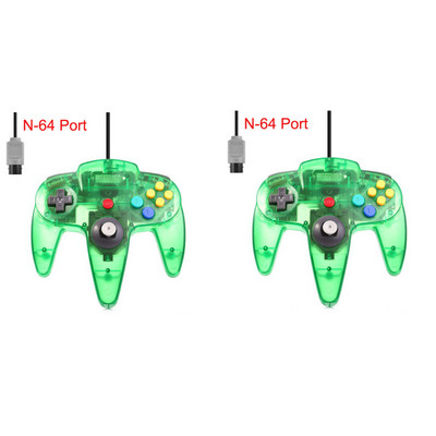 2 Pack Classic Wired N64 Controller Retro Games 64-bit Gamepad Joystick Replacement Controller For N64 Video Games Console