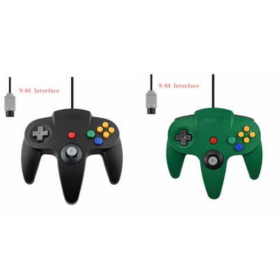 2 Pack Classic Wired N64 Controller Retro Games 64-bit Gamepad Joystick Replacement Controller For N64 Video Games Console