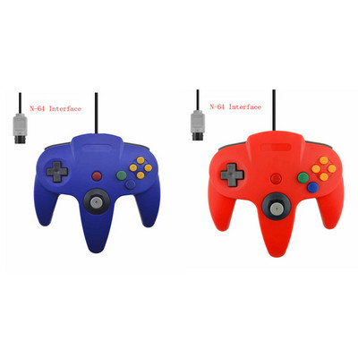 2 Pack Classic Wired N64 Controller Retro Games 64-bit Gamepad Joystick Replacement Controller For N64 Video Games Console