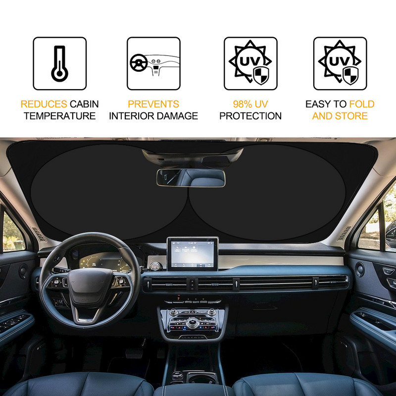 Umbrire pentru mașină Parbriz față Protecție UV Scut pentru stil auto Geam pliabil pentru mașină Umbrire pentru soare Capac bloc pentru parbriz