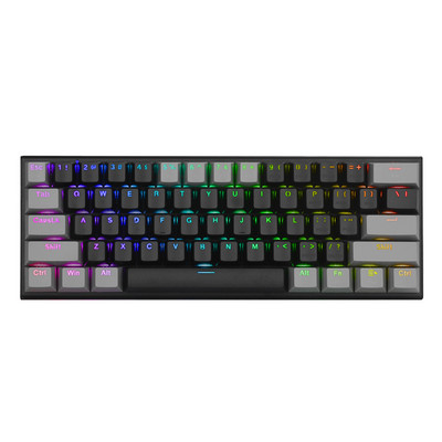E-YOOSO Z11 RGB USB 60% Mini tastatură mecanică pentru jocuri întrerupător albastru roșu 61 taste Cablu detașabil cu fir, portabil pentru computer de călătorie