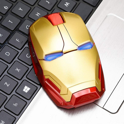 Mouse fără fir ergonomic Iron Man LED 2.4G Optical Silence Noutate cu receptor USB Mouse cool pentru copii Laptop/PC/MAC Win11