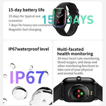За Xiaomi Huawei Samsung 1,9-инчов Bluetooth разговор Смарт часовник Мъжки 100 спортни режима 2023 г. Нов дамски SmartWatch AI Гласов асистент