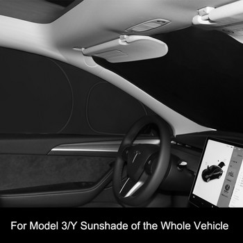 За Tesla Model 3/Y 2017-2022 Сенник за страничен прозорец Поверителност Сенник Засенчване Изолация на предното задно предно стъкло+отражателен слой