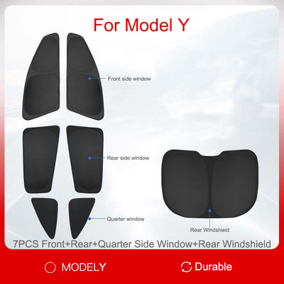 Pentru Tesla Model 3/Y 2017-2022 Parasolar geam lateral Umbrire de intimitate Umbrire Izolatie parbriz fata spate + strat reflectorizant