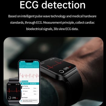 2023 Νέο μη επεμβατικό έξυπνο ρολόι σακχάρου αίματος ανδρικό ρολόι 1,83 ιντσών με οξυγόνο αίματος ECG Health Men Smartwatch για andriod IOS