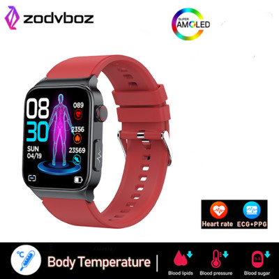 2023 Ceas inteligent nou non-invaziv pentru zahăr din sânge pentru bărbați, 1,83 inci, oxigen din sânge, tensiune arterială, ECG, sănătate, ceas inteligent pentru bărbați pentru Android IOS