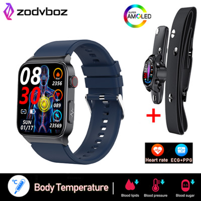 2023 Ceas inteligent nou non-invaziv pentru zahăr din sânge pentru bărbați, 1,83 inci, oxigen din sânge, tensiune arterială, ECG, sănătate, ceas inteligent pentru bărbați pentru Android IOS